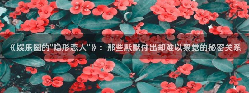 豪门国际官网：《娱乐圈的\